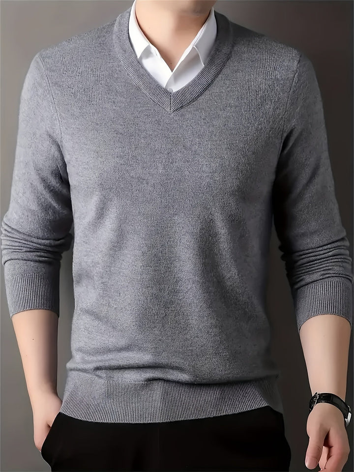 Ellis | Elegancki Sweter z Dekoltem w Serek