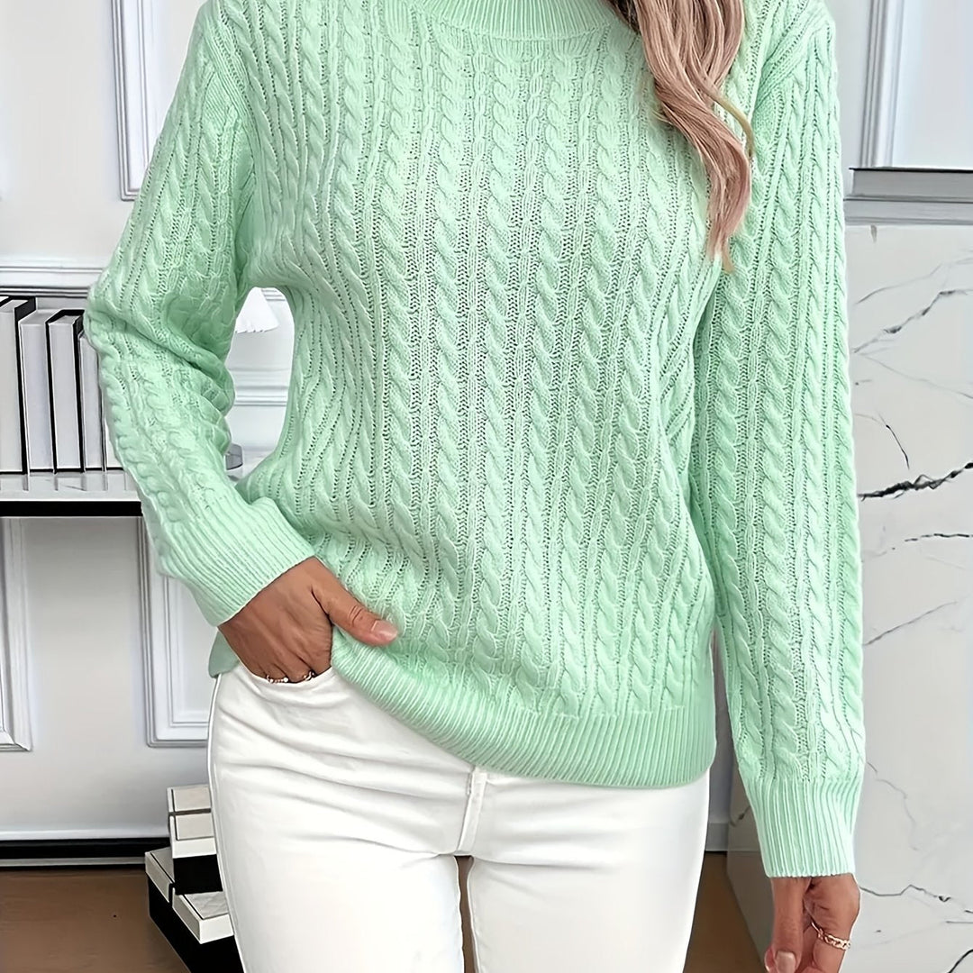 Faye | Sweter z okrągłym dekoltem w splot kablowy