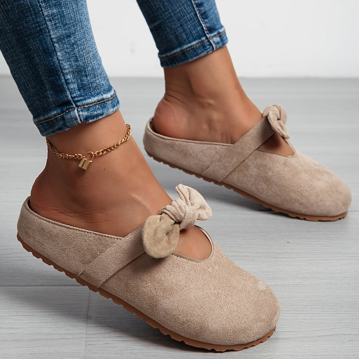 Whitney | Miękkie Klapki Slip-On z Kokardą