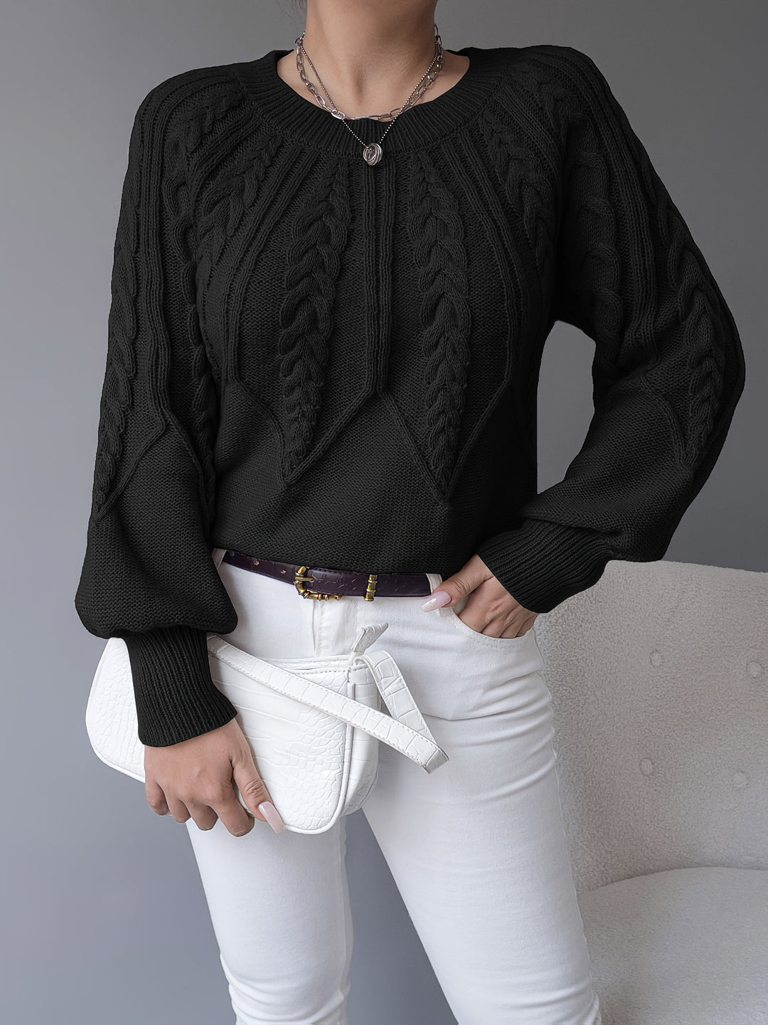Elsie | Sweter z Warkoczykiem