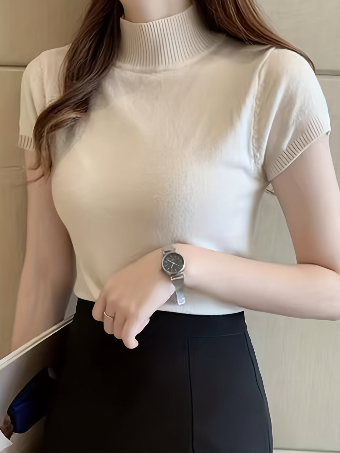 Della | Wyrafinowany Top z Mock-Neck