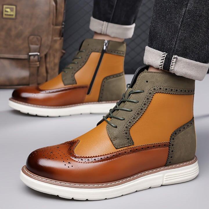 Lawrence | Eleganckie Botki Wingtip na Kostkę