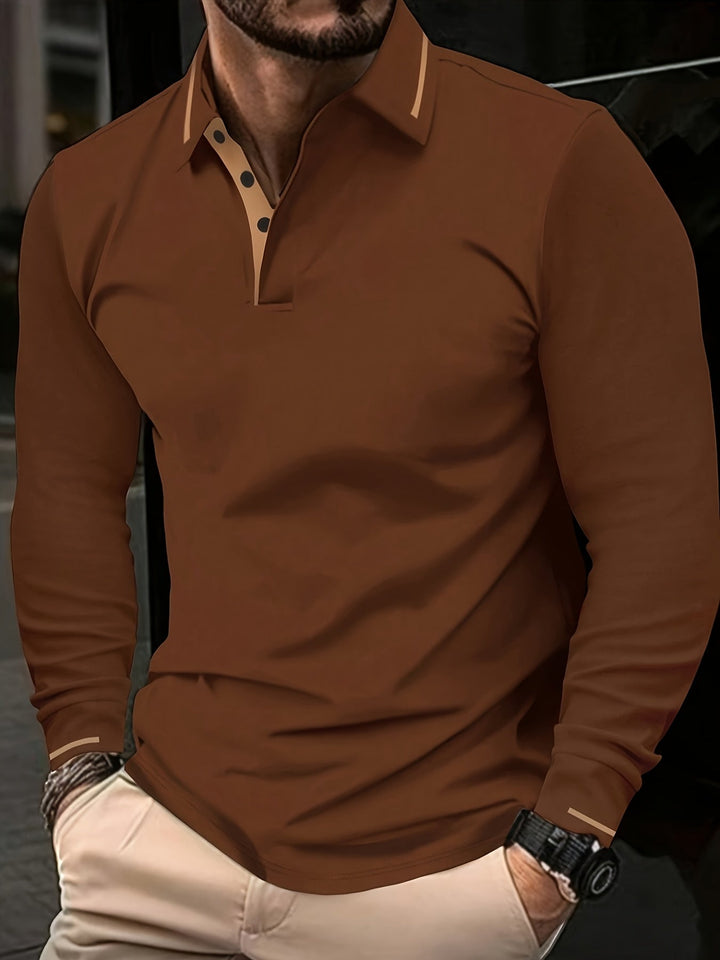 Dalton | Elegancka Koszula Polo z Długim Rękawem