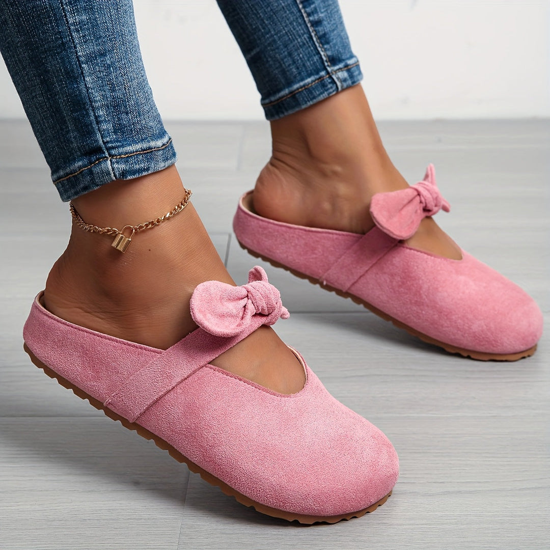 Whitney | Miękkie Klapki Slip-On z Kokardą