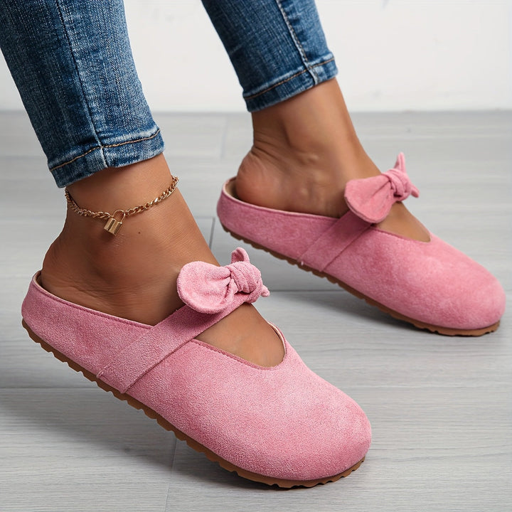 Whitney | Miękkie Klapki Slip-On z Kokardą