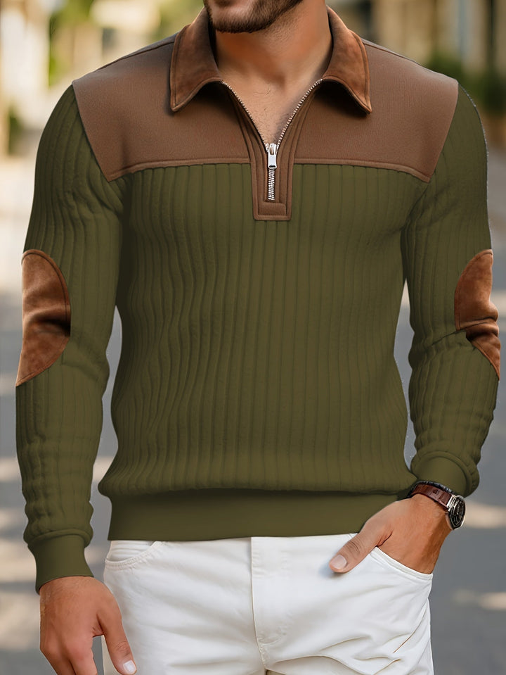 Roland | Pullover z Kwartowym Zipperem w Dwu Tonach