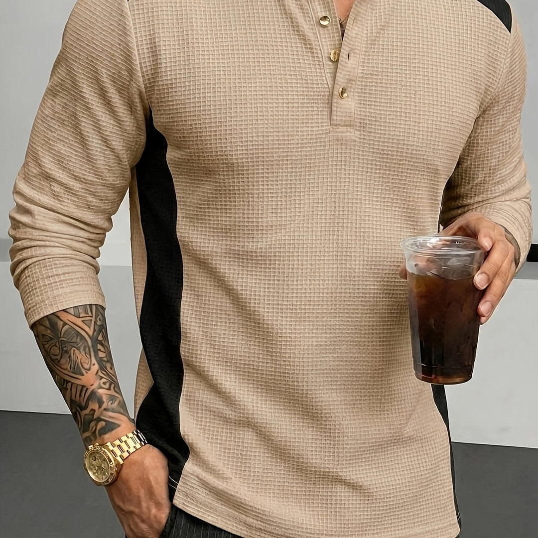 Curtis | Teksturowany longsleeve Henley