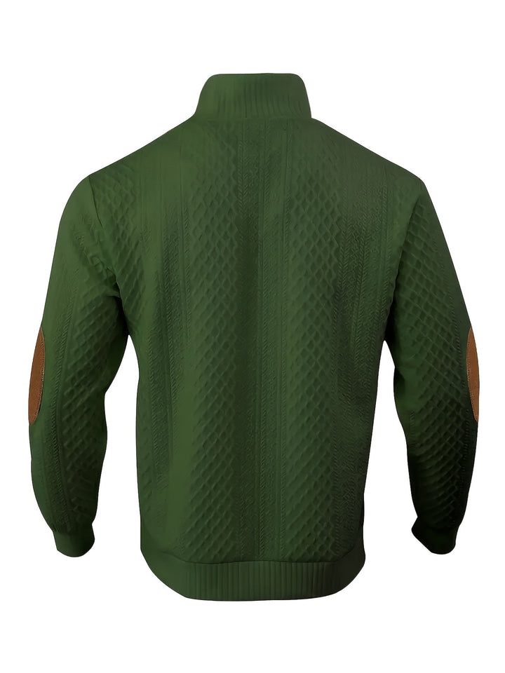 Ronan | Sweter Henley z Stojącym Kołnierzem i Guzikami