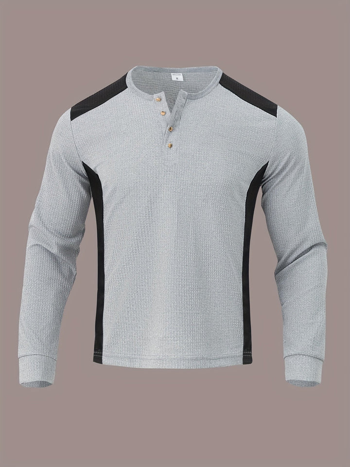 Curtis | Teksturowany longsleeve Henley