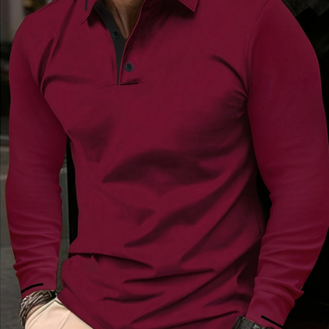 Dalton | Elegancka Koszula Polo z Długim Rękawem