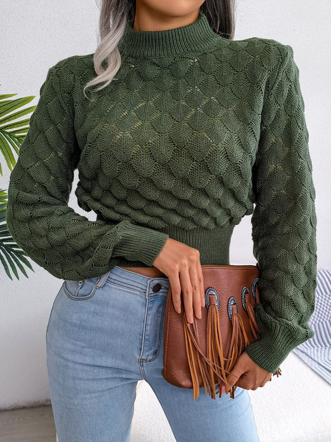 Melanie | Teksturowany Krótki Sweter