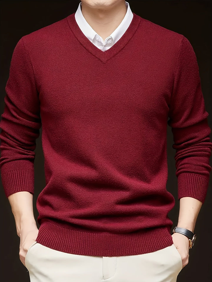 Hugh | Elegancki sweter w serek