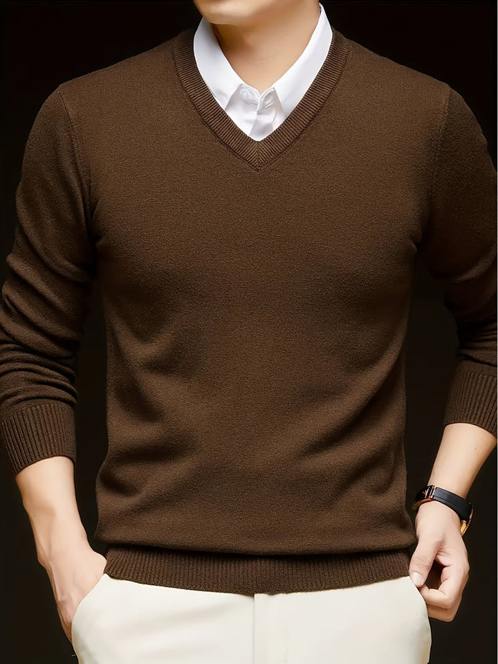 Hugh | Elegancki sweter w serek