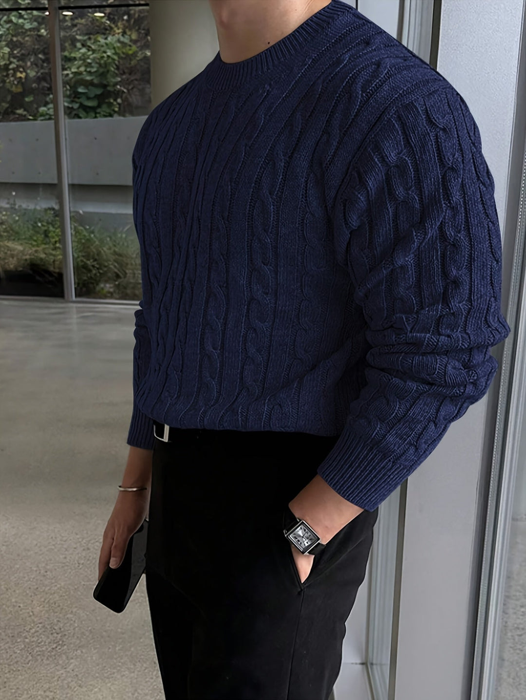 Preston | Sweter z skręconym splotem