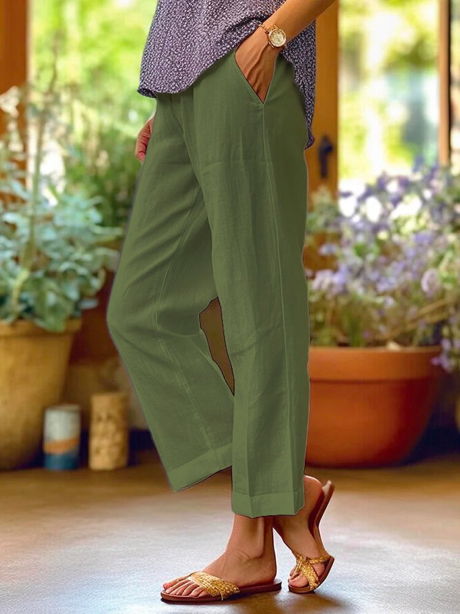 Ashley | Casualne Spodnie z Kieszeniami