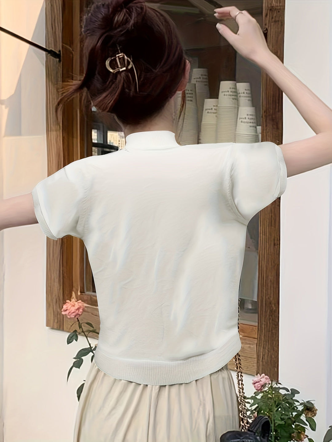 Della | Wyrafinowany Top z Mock-Neck