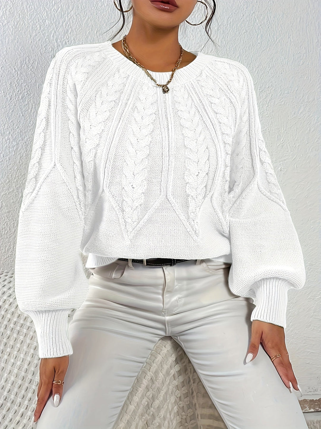Eleanor | Luźny sweter w warkocze