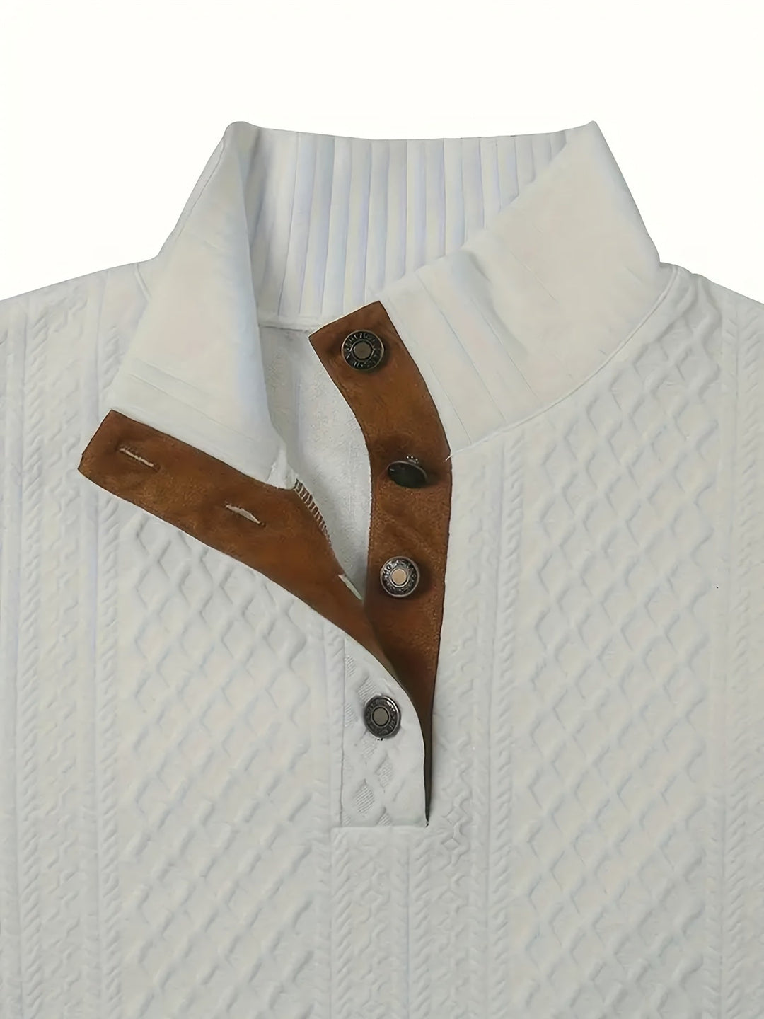 Ronan | Sweter Henley z Stojącym Kołnierzem i Guzikami