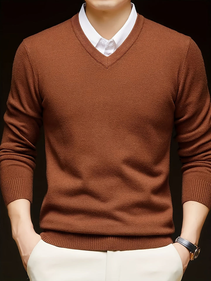 Hugh | Elegancki sweter w serek