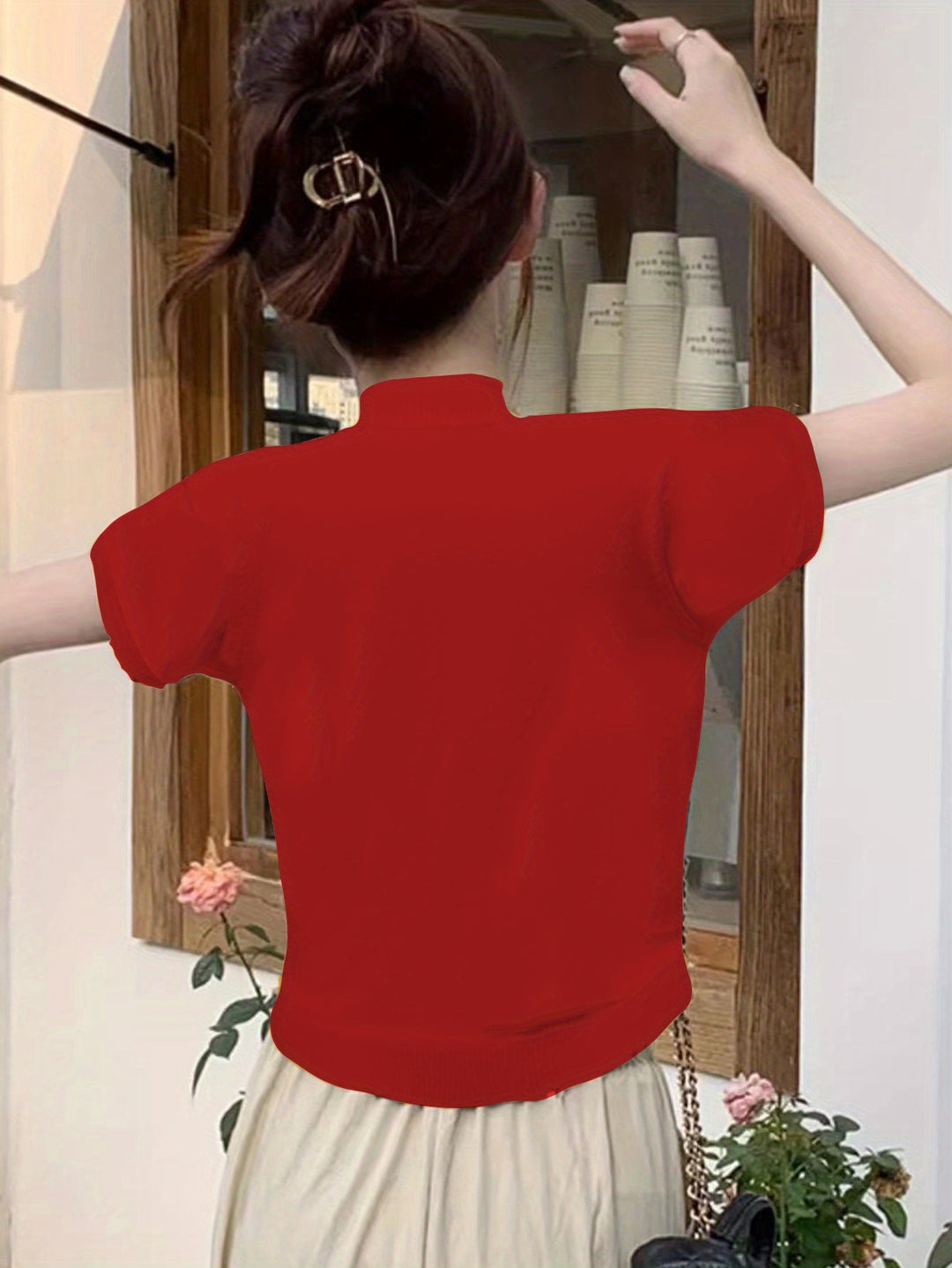 Della | Wyrafinowany Top z Mock-Neck