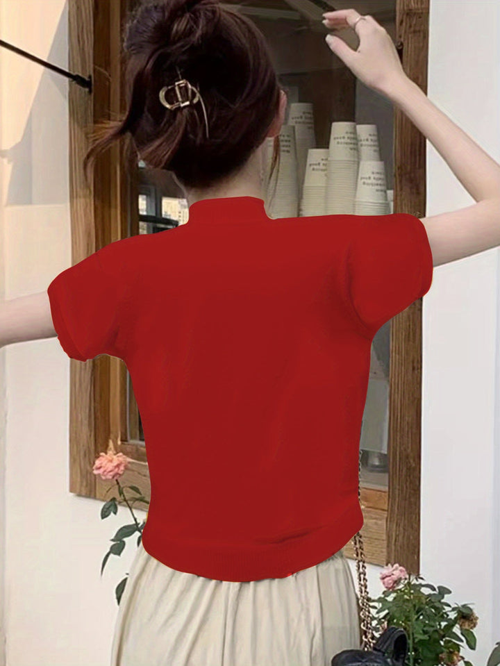 Della | Wyrafinowany Top z Mock-Neck