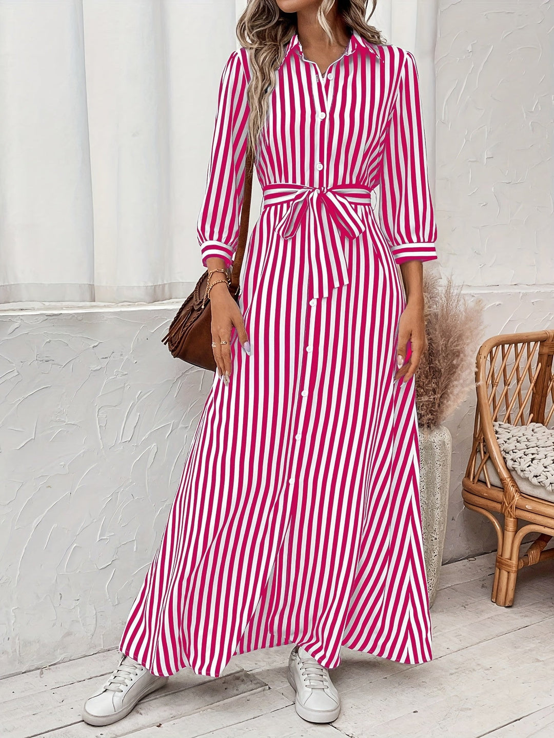 Meredith | Sukienka maxi z paskiem