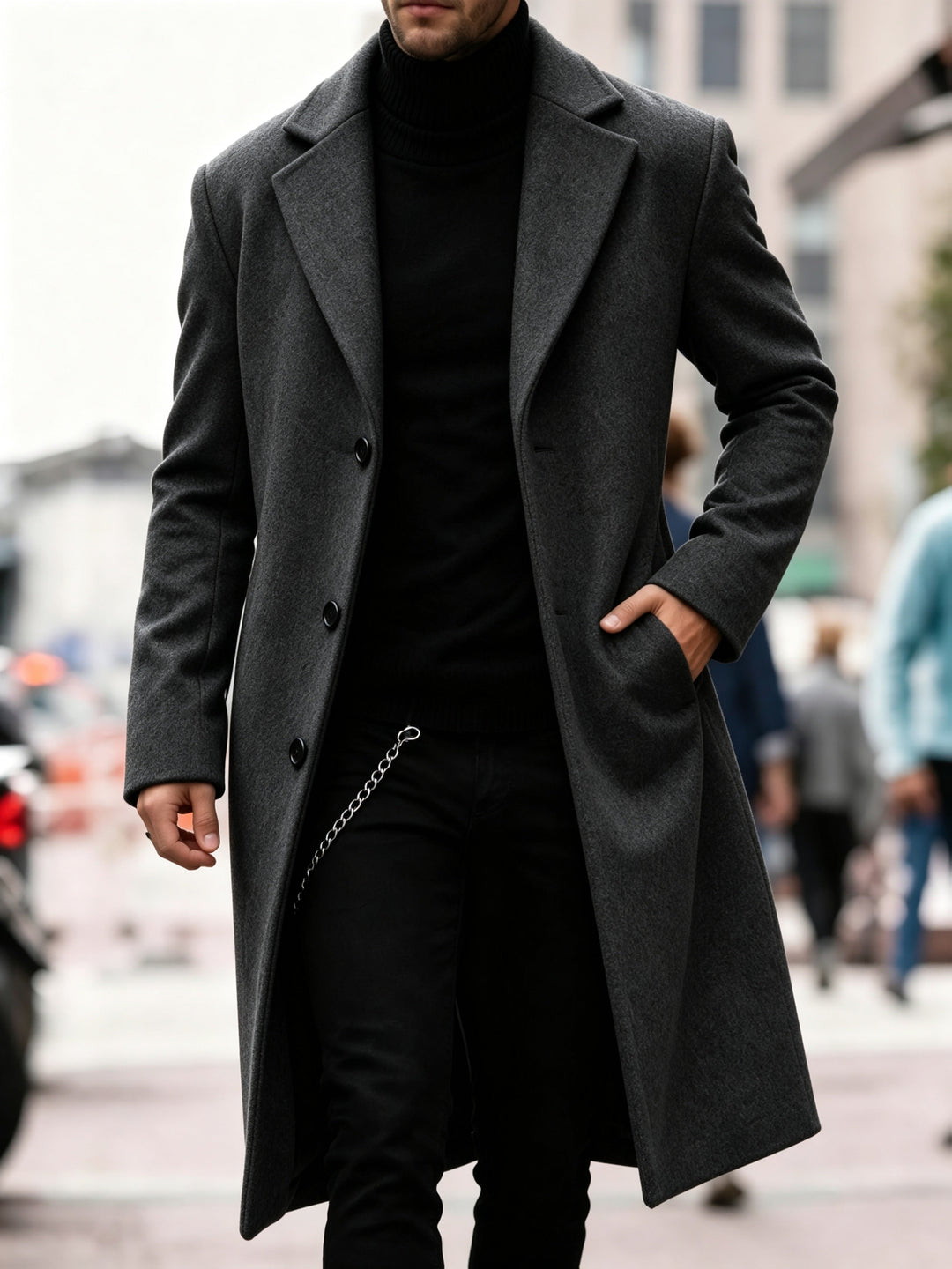 Chandler | Elegancki Długi Trencz