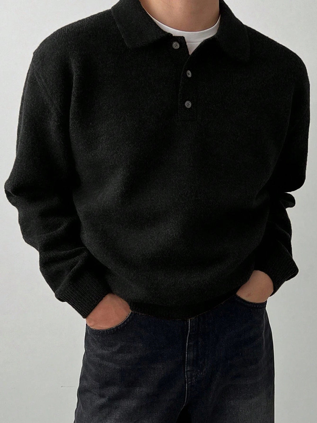 Landon | Wyrafinowany Sweter z Kołnierzykiem Polo