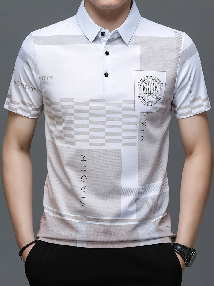 Nathaniel | Elegancka koszulka polo w kolorowe bloki