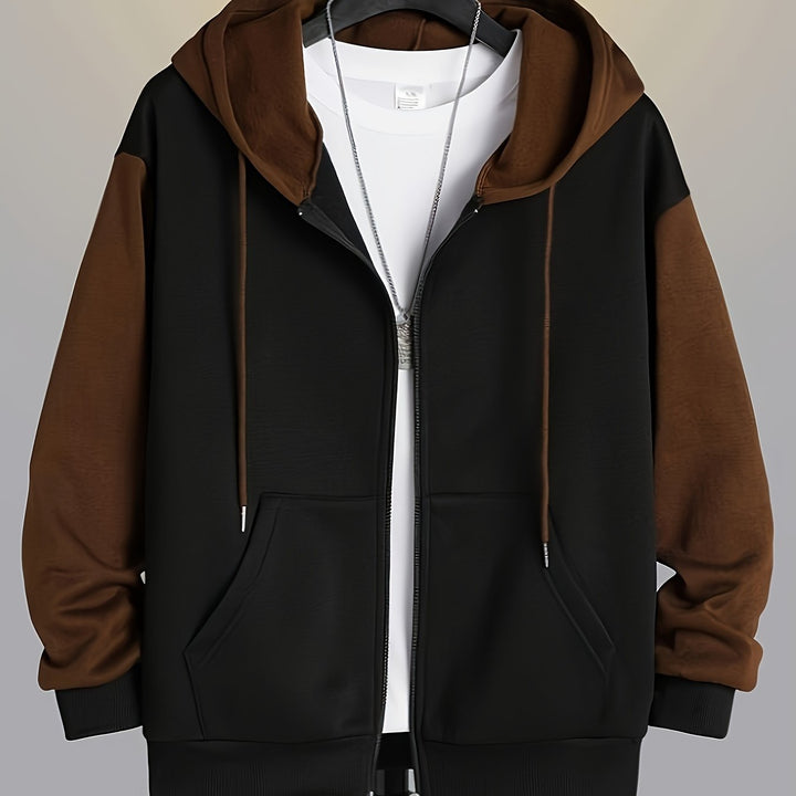 Cedric | Kolorowy Blokowany Hoodie na Zamek