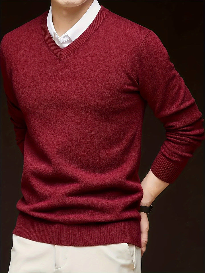 Hugh | Elegancki sweter w serek