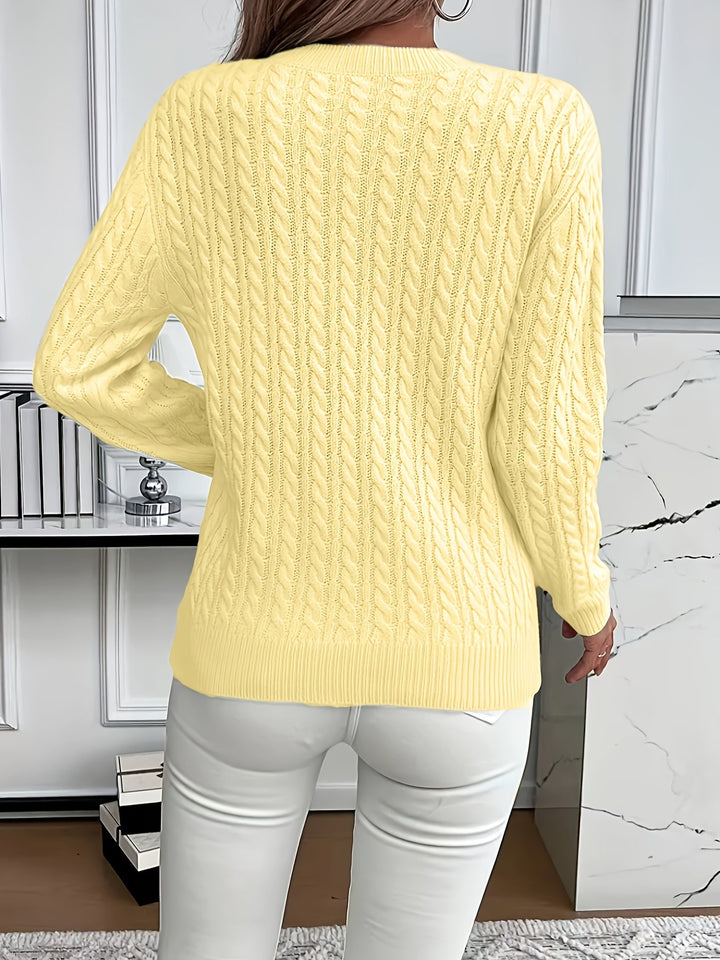 Faye | Sweter z okrągłym dekoltem w splot kablowy