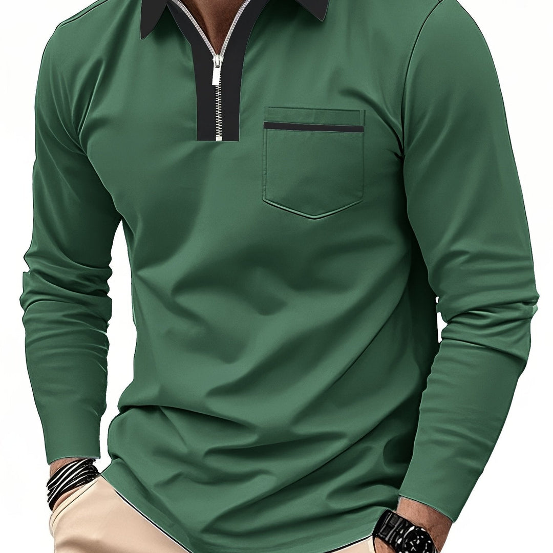 Curtis | Elegancka koszulka polo z zamkiem przy kołnierzu