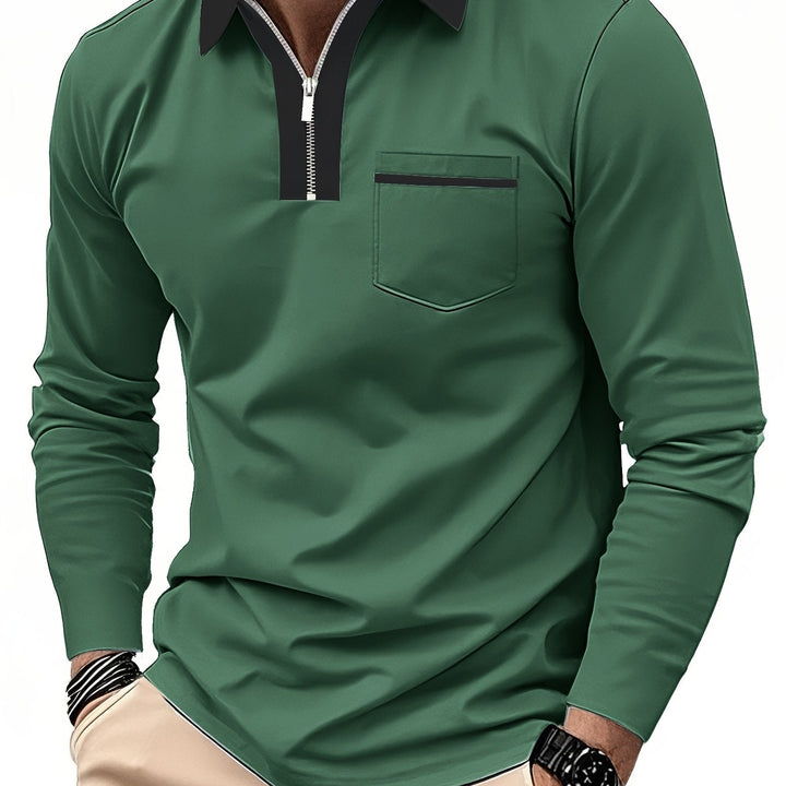 Curtis | Elegancka koszulka polo z zamkiem przy kołnierzu