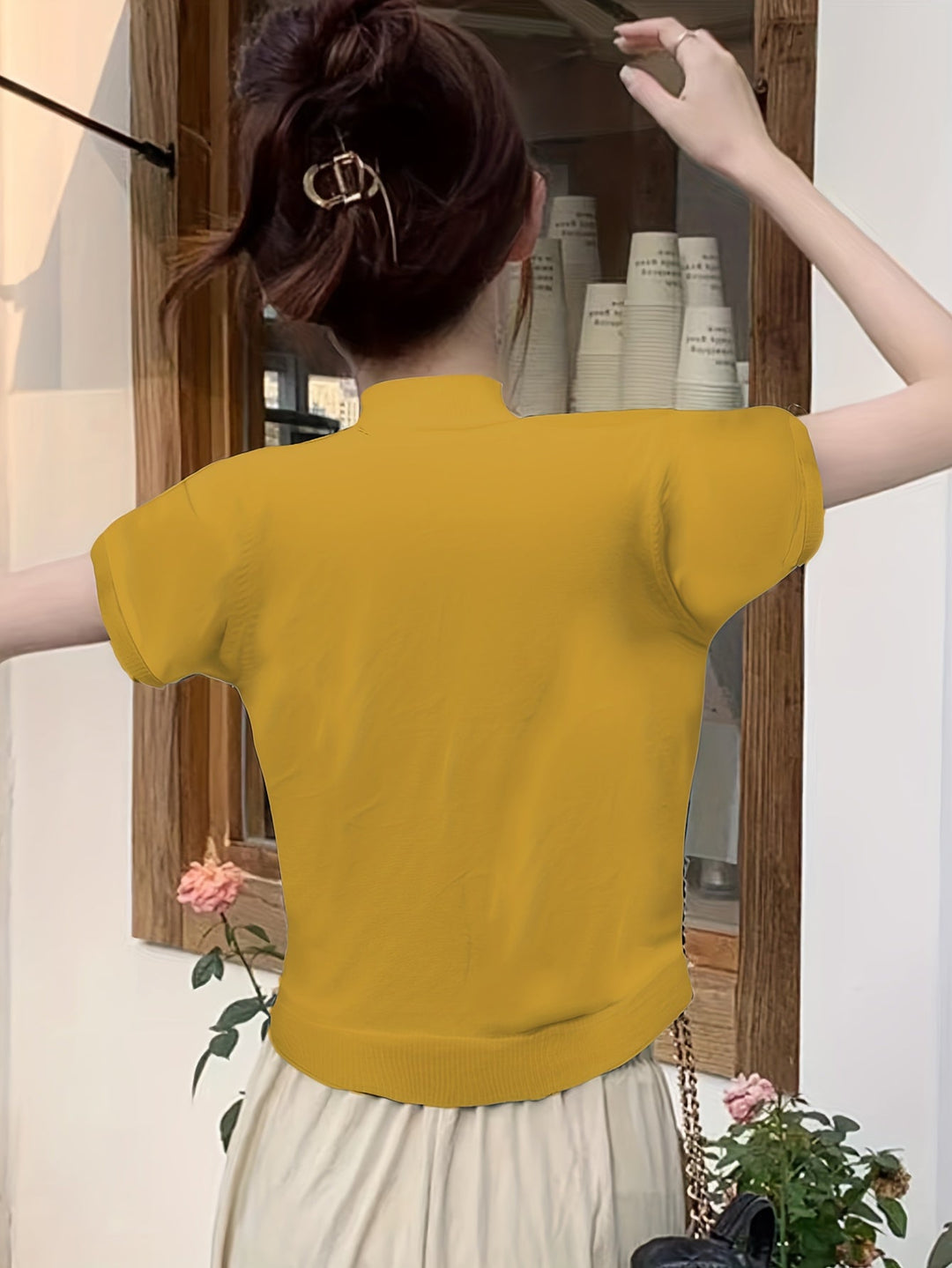 Della | Wyrafinowany Top z Mock-Neck