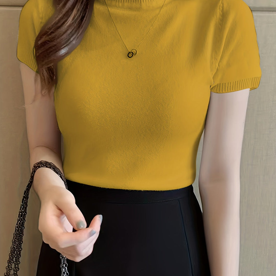 Della | Wyrafinowany Top z Mock-Neck