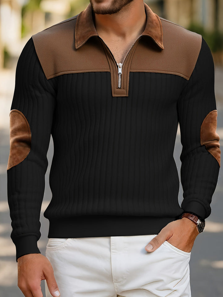 Roland | Pullover z Kwartowym Zipperem w Dwu Tonach
