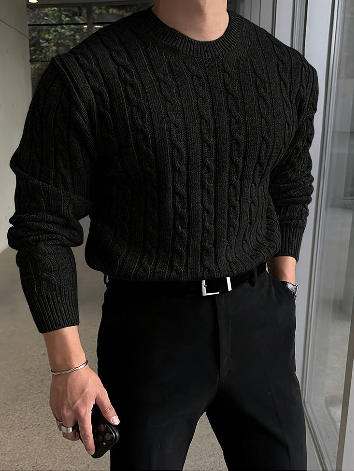 Jonas | Sweter z dzianiny w splot kablowy