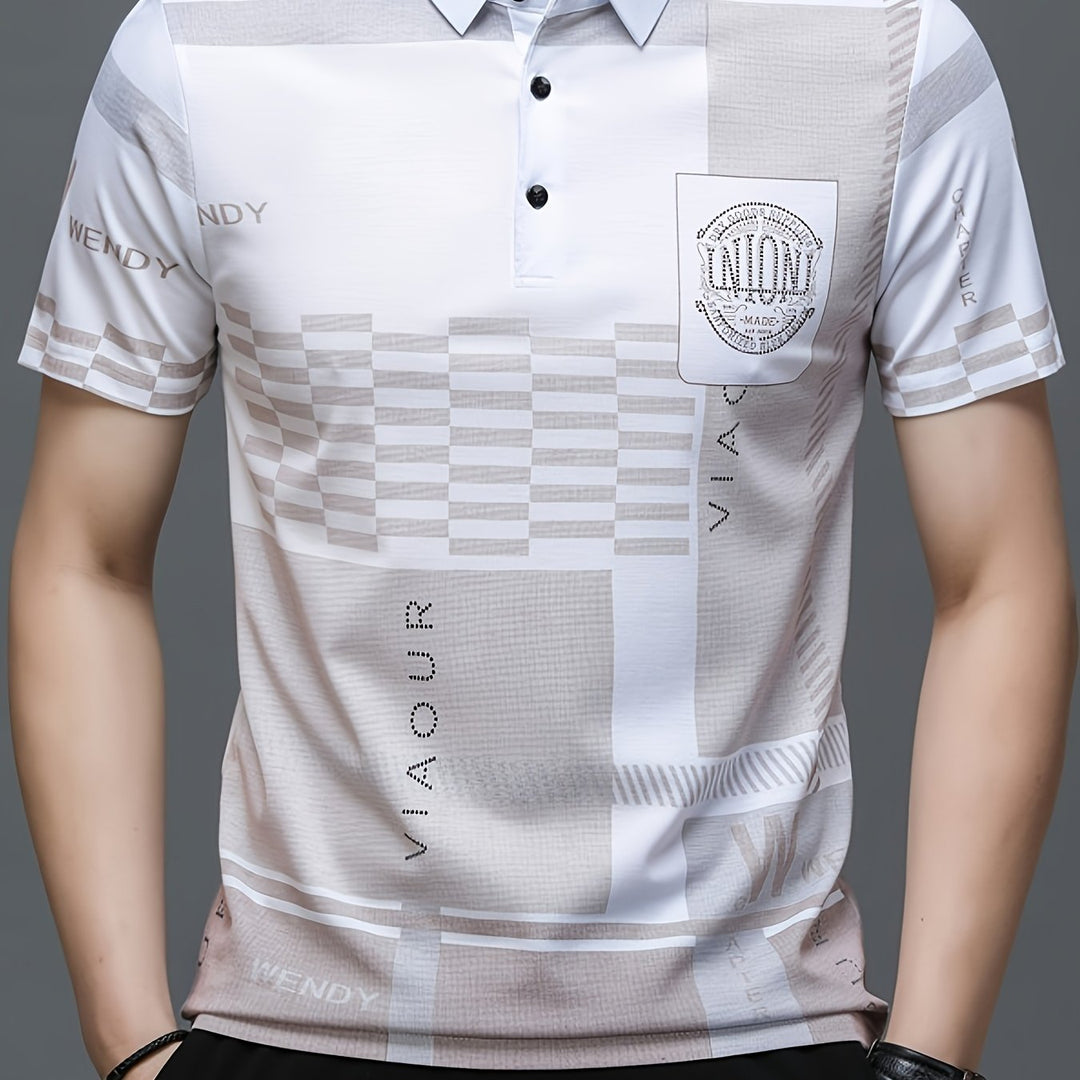 Nathaniel | Elegancka koszulka polo w kolorowe bloki