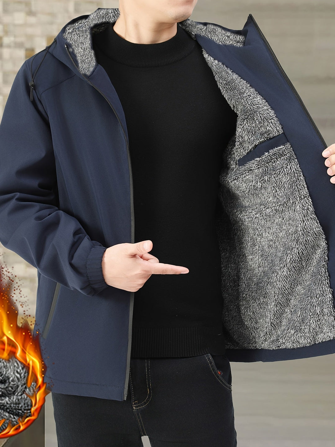 Victor | Przytulna Kurtka z Kapturem z Fleece