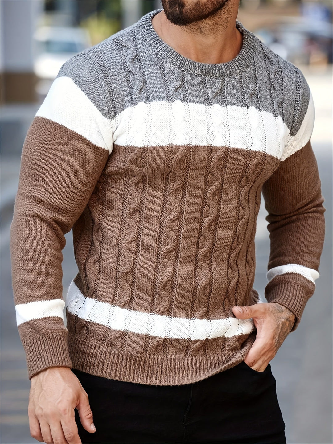Ethan | Sweter z kolorowymi blokami