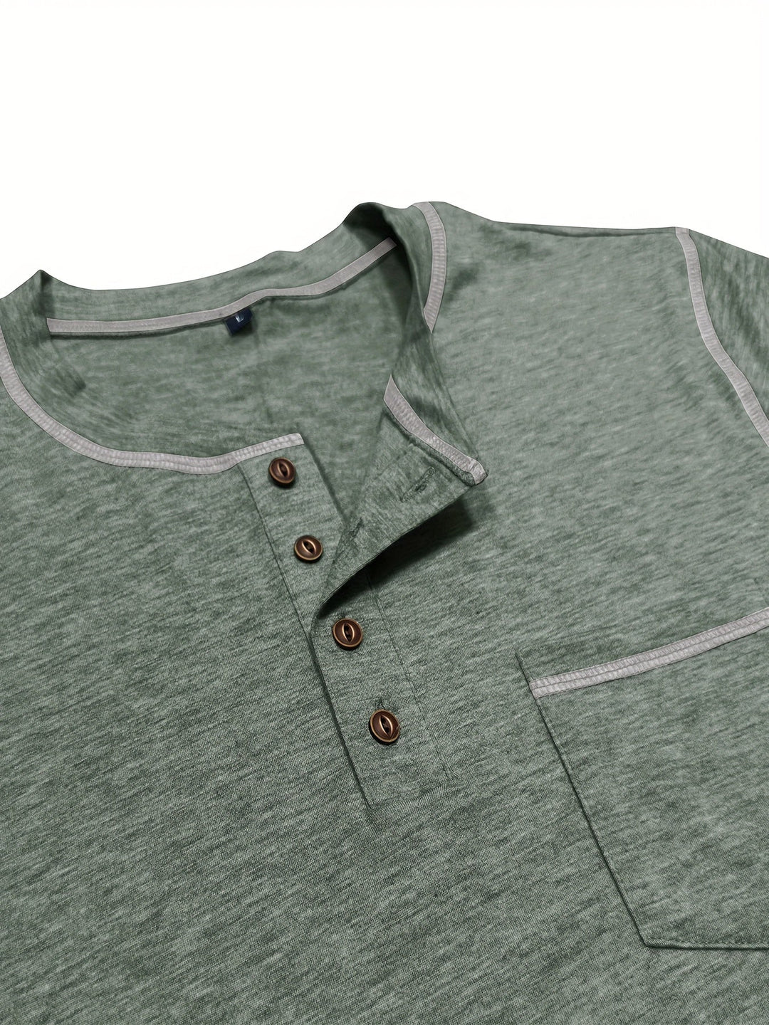 Reuben | Longsleeve Henley z Kontrastowym Szwem
