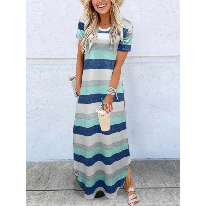 Kaylee | Casual Letnia Sukienka Maxi z Okrągłym Dekoltem