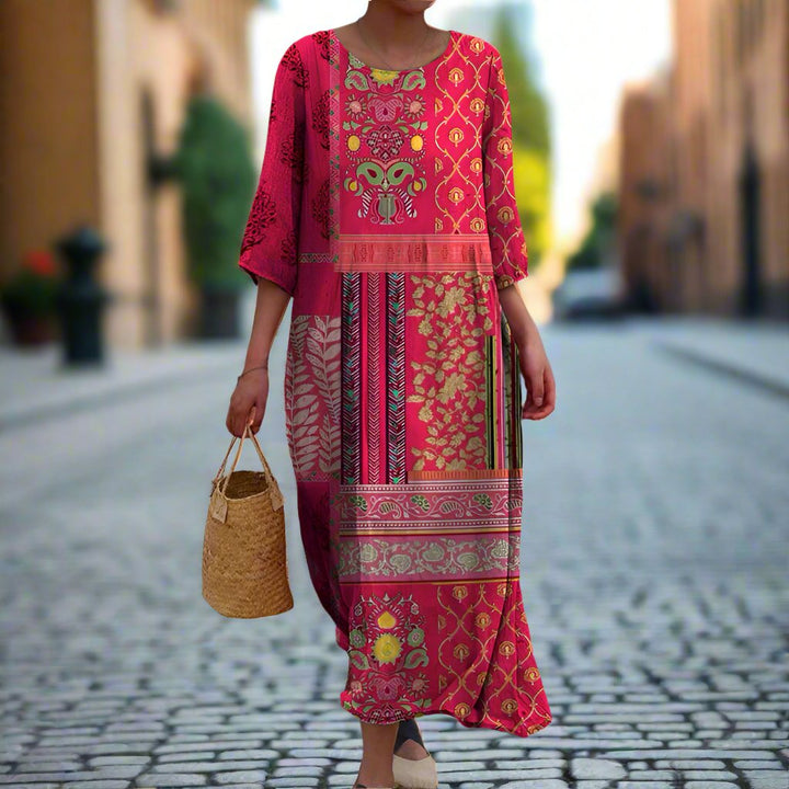 Natalia | Luźna Sukienka Boho Maxi