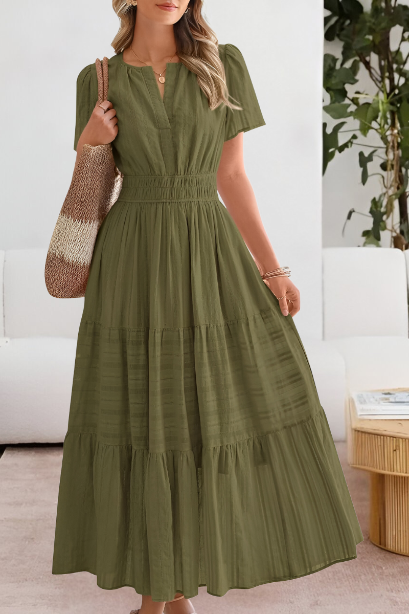 Daphne | Sukienka Maxi z Falbankami