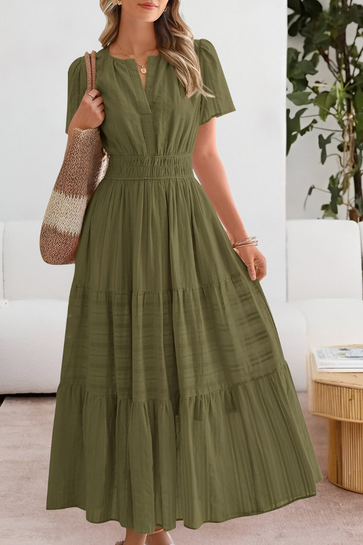Daphne | Sukienka Maxi z Falbankami