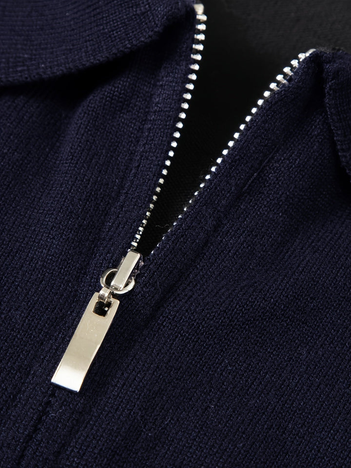 Donovan | Elegancki sweter polo z ćwierć zamkiem