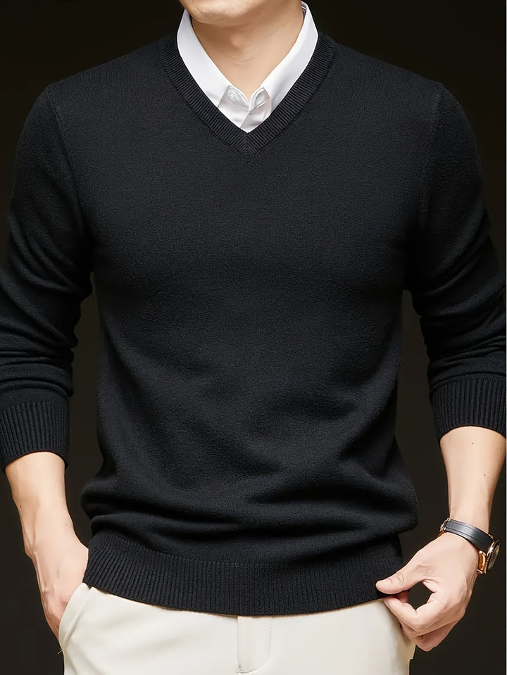 Hugh | Elegancki sweter w serek