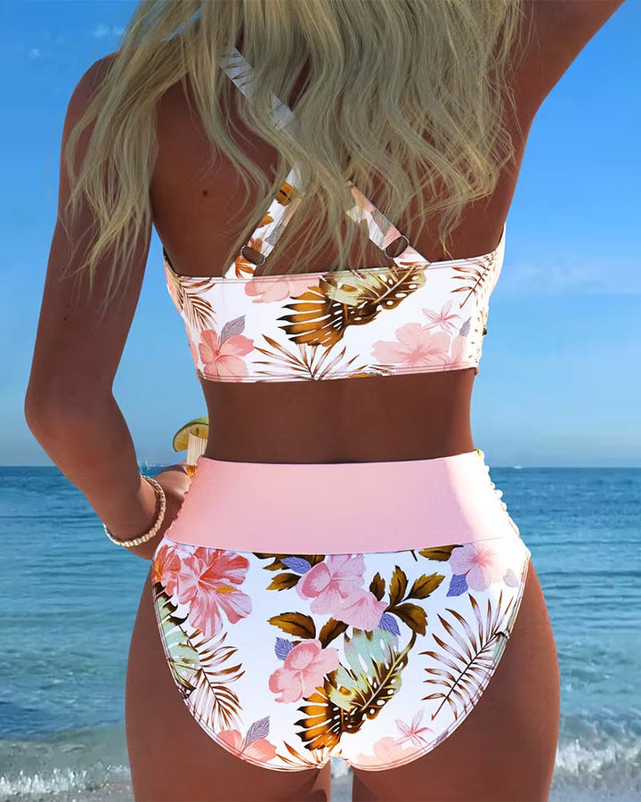 Vivienne | Kwiatowy Kostium Bikini z Wycięciami