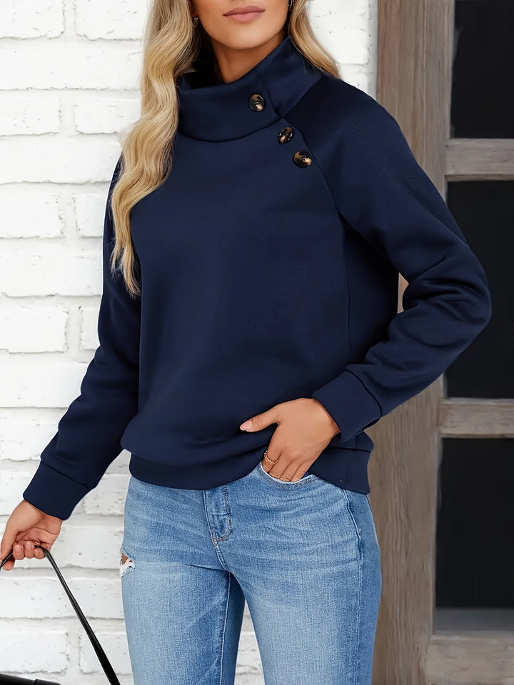 Kirsten | Sweter z kołnierzem i guzikami